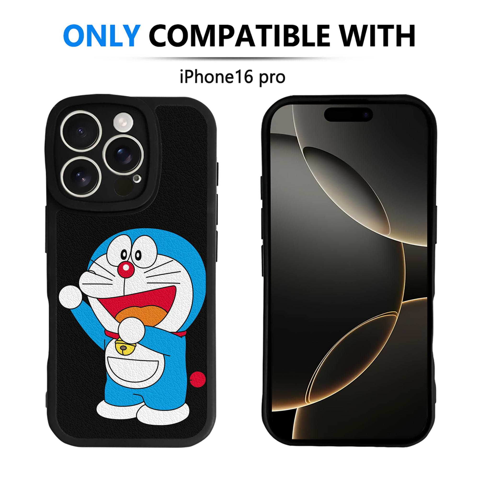 （画像用） ドラえもん Doraemon 【iPhone 16シリーズ対応】シリコンスマホケース（レザー調） 材質：シリコン